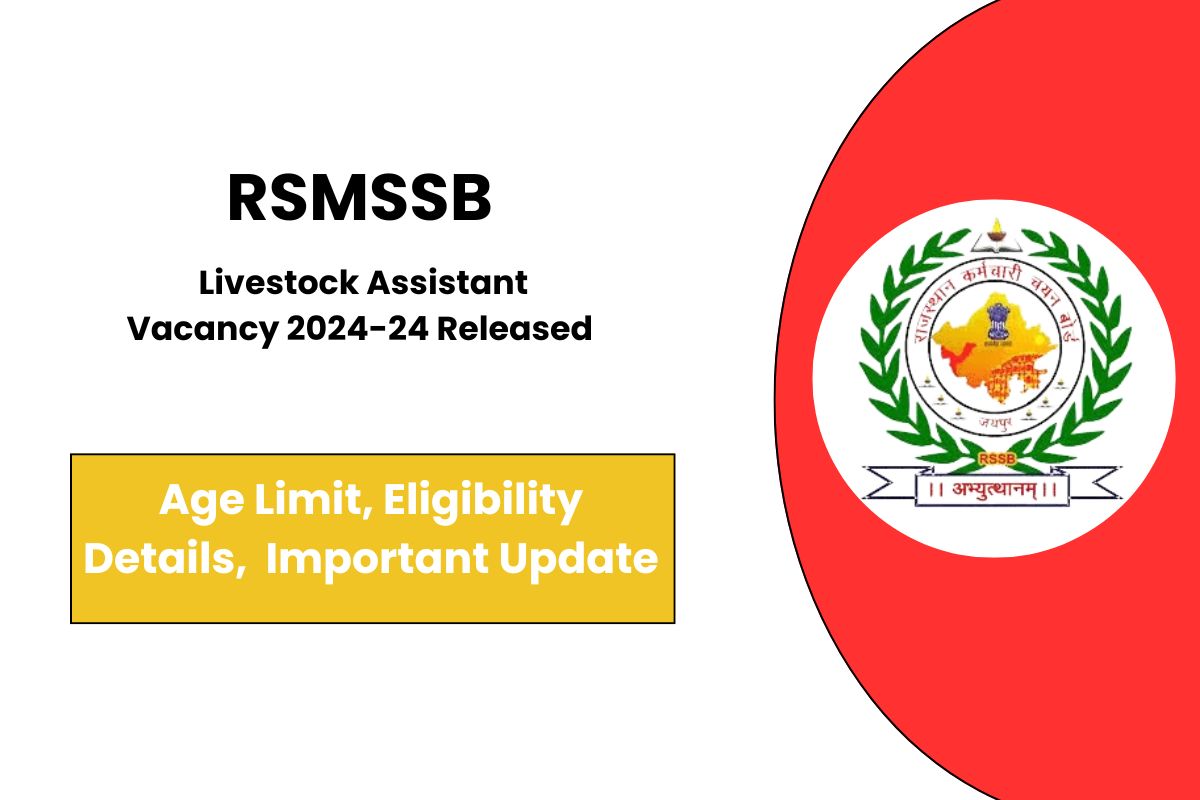 Rajasthan Livestock Assistant Vacancy 2024-24 Released for 2041 Posts - Check Complete Detail Here